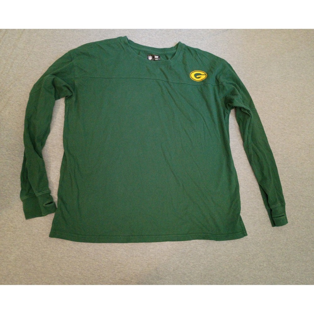 NFL Team Apparel Green Bay Packers Womens Long Sleeve T-Shirt Green Thumb Holes